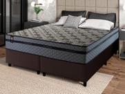 Conjunto Cama Box c/ Molas Ensacadas Montreal Cinza Queen 158x198x64