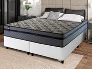 Conjunto Cama Box c/ Molas Ensacadas Montreal Cinza Queen 158x198x64