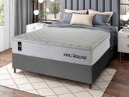 Conjunto Cama Box c/ Molas Ensacadas New Moon Branco Casal 138x188x66 Conjunto Cama Box c/ Molas Ensacadas New Moon Branco Casal 138x188x66