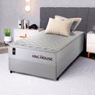 Conjunto Cama Box c/ Molas Ensacadas New Moon Branco Solteiro 88x188x66