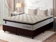 Conjunto Cama Box c/ Molas Ensacadas New York Branco Queen 158x198x73