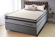 Conjunto Cama Box c/ Molas Ensacadas Preston Cinza Casal 138x188x71