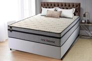 Conjunto Cama Box c/ Molas Ensacadas Preston Cinza Casal 138x188x71