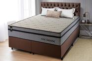 Conjunto Cama Box c/ Molas Ensacadas Preston Cinza Queen 158x198x71