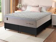 Conjunto Cama Box c/ Molas Ensacadas Roma Bege King 193x203x71