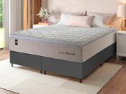 Conjunto Cama Box c/ Molas Ensacadas Roma Bege Queen 158x198x71 Conjunto Cama Box c/ Molas Ensacadas Roma Bege Queen 158x198x71