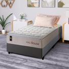 Conjunto Cama Box c/ Molas Ensacadas Roma Bege Solteiro 96x203x71 Conjunto Cama Box c/ Molas Ensacadas Roma Bege Solteiro 96x203x71
