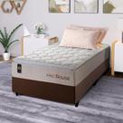 Conjunto Cama Box c/ Molas Ensacadas Roma Bege Solteiro 96x203x71 Conjunto Cama Box c/ Molas Ensacadas Roma Bege Solteiro 96x203x71