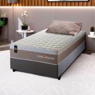 Conjunto Cama Box c/ Molas Ensacadas Sheffield Bege Solteiro 88x188x65 Conjunto Cama Box c/ Molas Ensacadas Sheffield Bege Solteiro 88x188x65