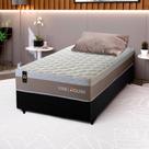 Conjunto Cama Box c/ Molas Ensacadas Sheffield Bege Solteiro 88x188x65 Conjunto Cama Box c/ Molas Ensacadas Sheffield Bege Solteiro 88x188x65
