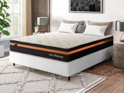 Conjunto Cama Box c/ Molas Ensacadas Sirius Preto Casal 138x188x65