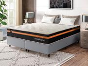 Conjunto Cama Box c/ Molas Ensacadas Sirius Preto King 193x203x65