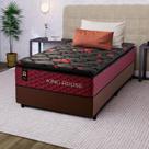 Conjunto Cama Box c/ Molas Ensacadas Toronto Vermelho Solteiro 96x203x66 Conjunto Cama Box c/ Molas Ensacadas Toronto Vermelho Solteiro 96x203x66