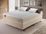 Conjunto Cama Box Casal Alford 138x188x66 Bege c/ Molas Ensacadas