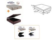 Conjunto Cama Box Casal + Colchão Ortobom Airtech SpringPocket 138x188x72