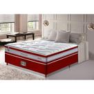 Conjunto Cama Box Casal de Molas Ensacadas D33 Cama inBox Select Firme 138x188x70 Vermelho