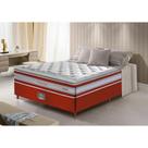 Conjunto Cama Box Casal de Molas Ensacadas D33 com Pillow TOP Cama inBox Select 138x188x70 Vermelho
