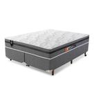 Conjunto Cama Box Casal Espuma D33 Chicago One Face 193x203 Cinza - King House