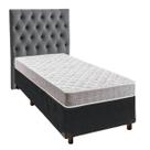 Conjunto Cama Box Cinza Solteiro + Colchão D23 D23 Inducol + Cabeceira