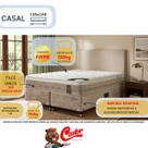 Conjunto Cama Box Colchão Casal Castor Premium Molas Tecnopedic 138x188x70cm Base Bipartida