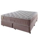 Conjunto Cama Box Colchão King Richesse Molas Ensacadas 193x203x70cm Rosa Megasul