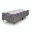 Conjunto Cama Box com Colchão de Solteiro 78x188X55 Smartz Ortovip Espuma D33 Firme Ortopédico Hipoalergênico Suporta 90kg por Pessoa