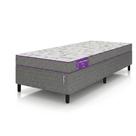 Conjunto Cama Box com Colchão de Solteiro Smartz Acction Espuma D20 Macio 78x188cm Hipoalergênico e Antiácaro Suporta 60kg