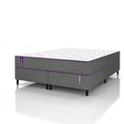 Conjunto Cama Box com Colchão Queen Molas Ensacadas Smartz Denver 158x198x47cm Suporta 110kg por Pessoa Hipoalergênico e Antiácaro