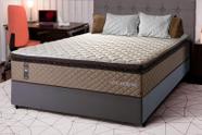 Conjunto Cama Box Espuma Atlanta Bege Casal 138x188x62
