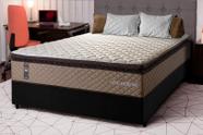 Conjunto Cama Box Espuma Atlanta Bege Casal 138x188x62