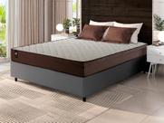 Conjunto Cama Box Espuma Atlanta Marrom Viúva 128x188x62