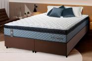 Conjunto Cama Box Espuma Chicago Cinza Queen 158x198x57