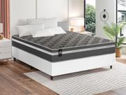 Conjunto Cama Box Espuma Miami Cinza Casal 138x188x62