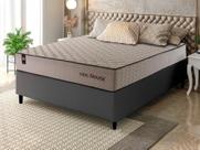 Conjunto Cama Box Espuma San Diego Bege Casal 138x188x67