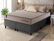 Conjunto Cama Box Espuma San Diego Bege King 193x203x67