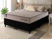 Conjunto Cama Box Espuma San Diego Bege King 193x203x67