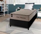 Conjunto Cama Box Espuma San Diego Bege Solteiro 88x188x67