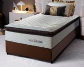 Conjunto Cama Box Espuma San Diego Branco Solteiro 88x188x67