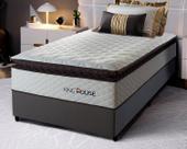 Conjunto Cama Box Espuma San Diego Branco Solteiro 96x203x67 2