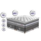 Conjunto Cama Box King de Molas Ensacadas D33 com Pillow TOP Cama inBox Select 193x203x70 Cinza Conjunto Cama Box King de Molas Ensacadas D33 com Pillow TOP Cama inBox Select 193x203x70 Cinza