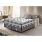 Conjunto Cama Box King de Molas Ensacadas D33 com Pillow TOP Cama inBox Select 193x203x70 Cinza