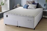 Conjunto Cama Box King Size New Moon 193x203x66 Branco c/ Molas Ensacadas