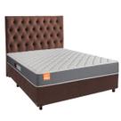 Conjunto Cama Box Marrom Casal + Colchão D23 Pro Inducol + Cabeceira Conjunto Cama Box Marrom Casal + Colchão D23 Pro Inducol + Cabeceira