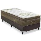 Conjunto Cama Box Ortobom Solteiro Gold Ultra Gel Base Cinza 88x188x68