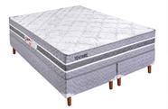 Conjunto Cama Box Paropas Texture Prata 198x158x60