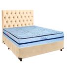 Conjunto Cama Box Perola Casal + Colchão Molas Ensacadas Blue Paropas + Cabeceira