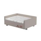 Conjunto Cama Box Pet Sleep Pelmex Luxo Bege e Branco para Cães e Gatos - Tamanho 1