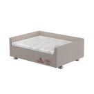 Conjunto Cama Box Pet Sleep Pelmex Luxo Bege e Branco para Cães e Gatos - Tamanho 2