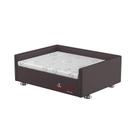 Conjunto Cama Box Pet Sleep Pelmex Luxo Marrom e Branco para Cães e Gatos - Tamanho 1