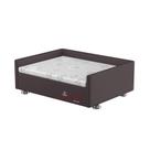 Conjunto Cama Box Pet Sleep Pelmex Luxo Marrom e Branco para Cães e Gatos - Tamanho 2